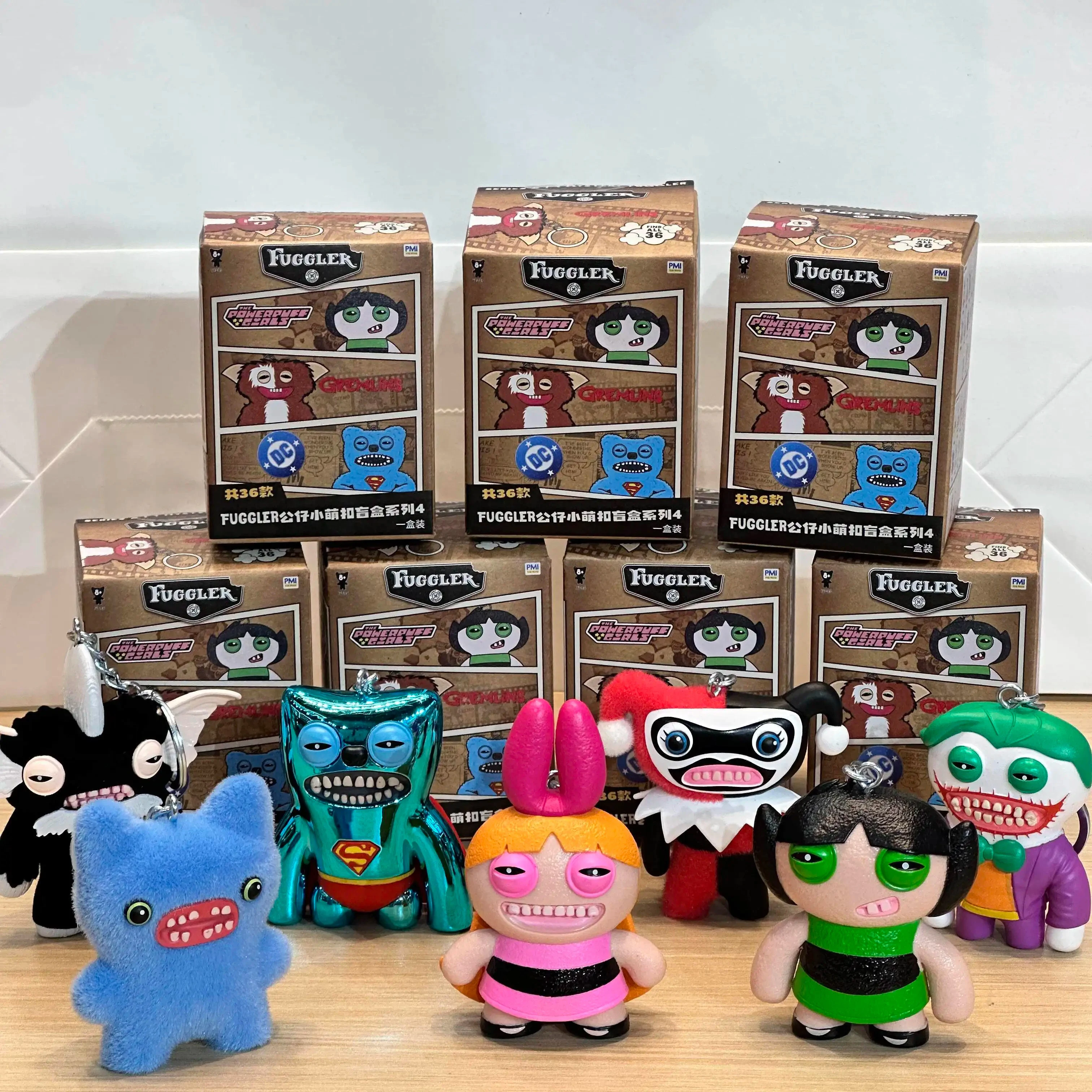 Original Fuggler Collectible Keychains 4 Series Mini Figure Cute Ugly Monster Backpack Keychain Hanging Desktop Toys  Random 1PC