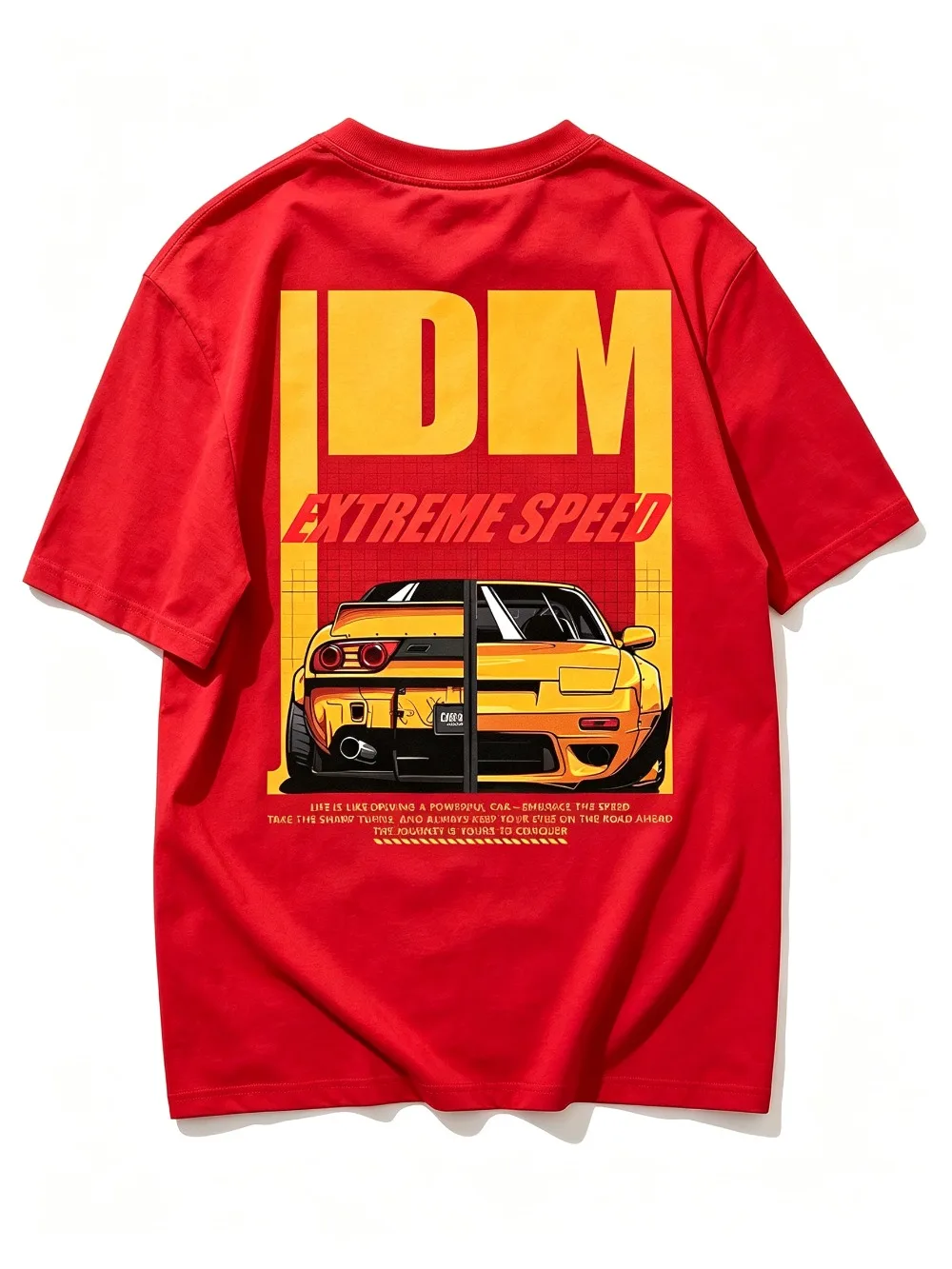 2026 New Men JDM Sports Car T-Shirt Ins Popular American Streetwear Regular Fit Short Sleeve Casual Tee
