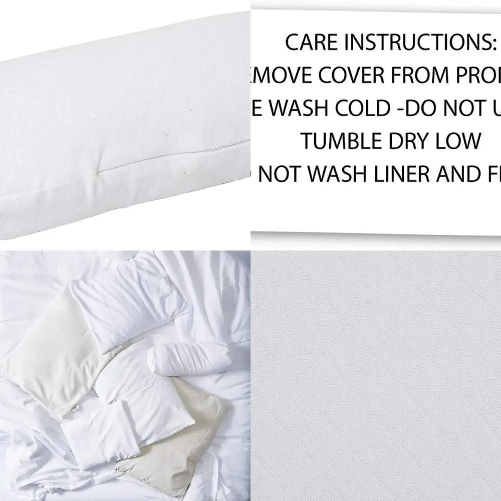 

White 15x5.5 Bolster Pillow with Millet Fill and Pillowcase