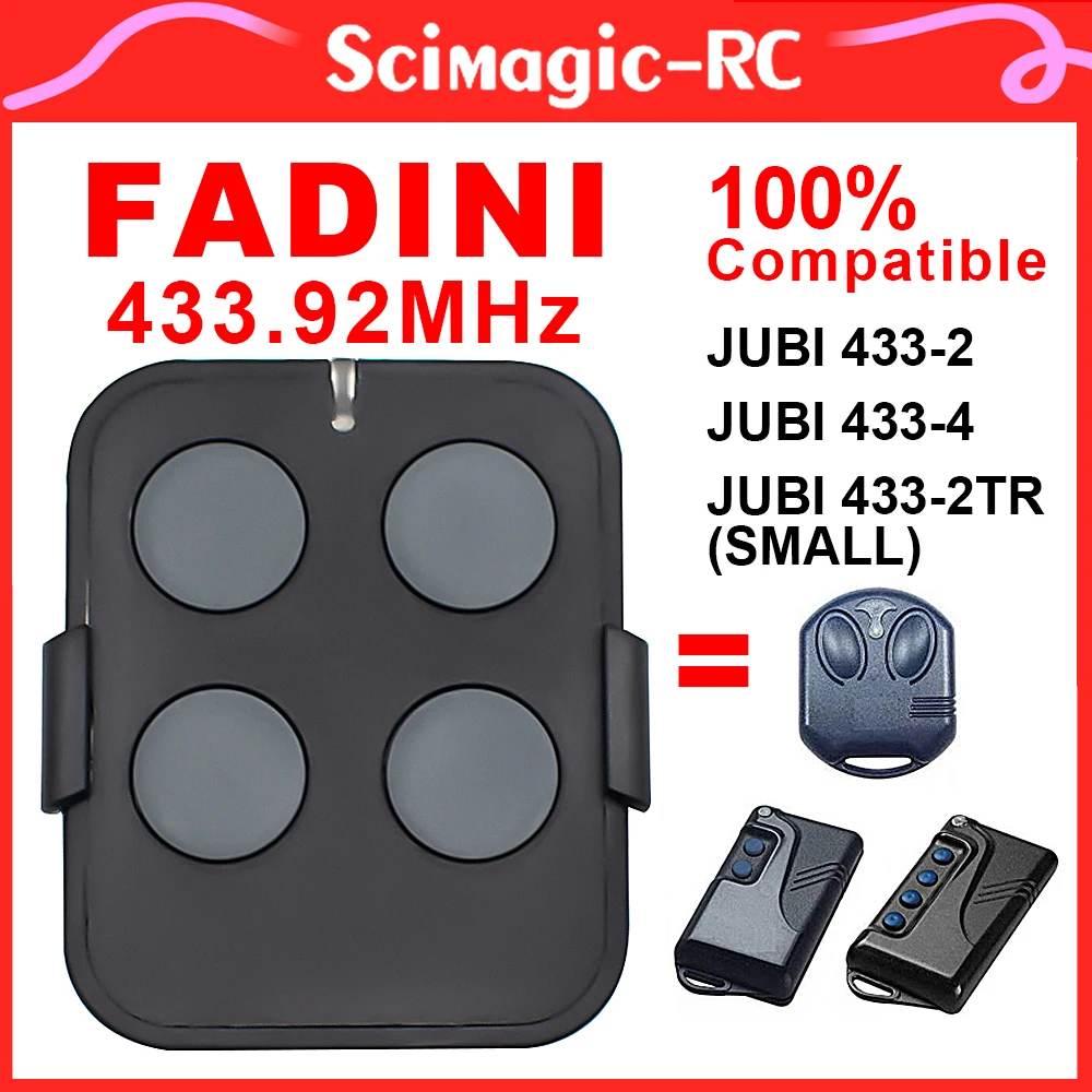 FADINI 433MHz Rolling Code JUBI 433-2 433-4 / JUBI 433-2TR(SMALL) Garage Remote Control Gate Door Opener