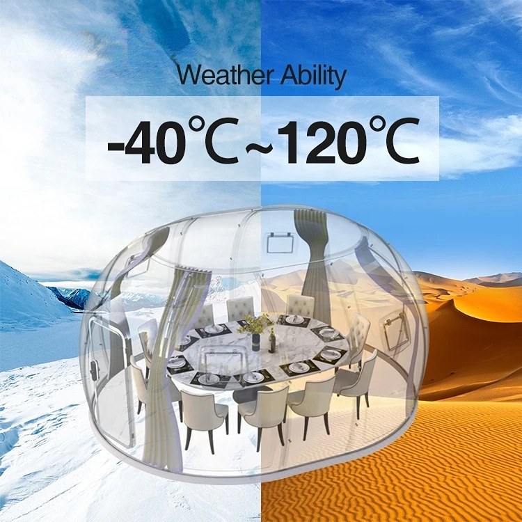 Custom Size Outdoor igloo tent 3.8m PC Clear Bubble Transparent Tent Waterproof Dome Tent for Casual Cafe