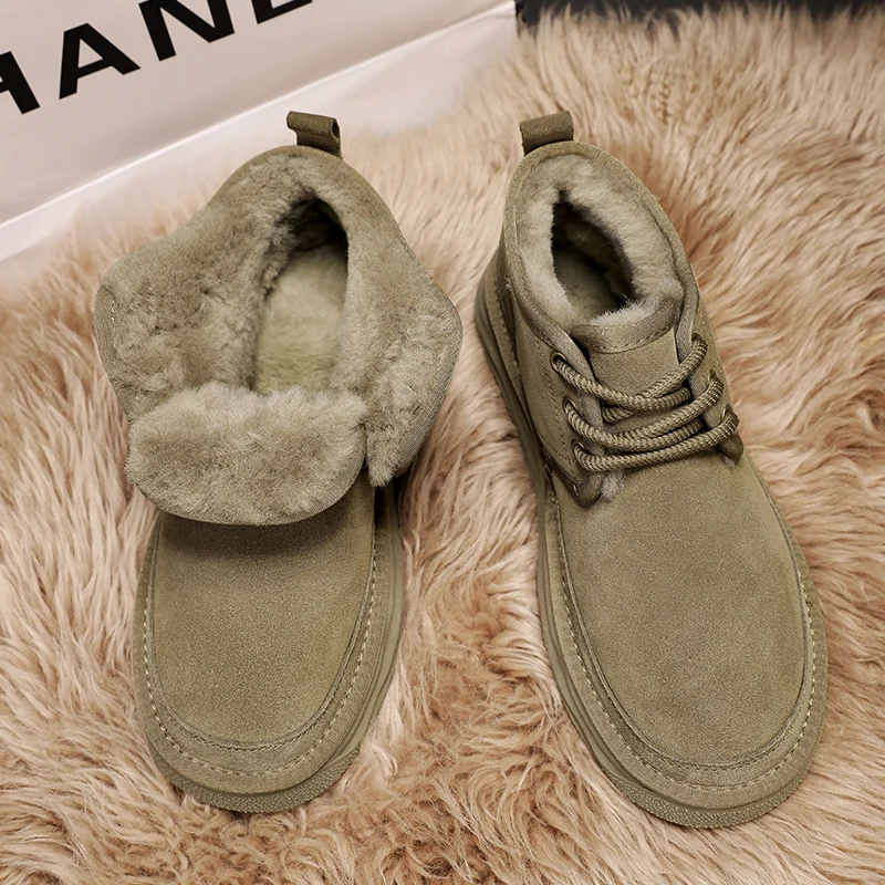 

High-top Warm Cotton Shoes for Autumn and Winter Solid-color Suede Cover-on Anti-slip High-quality Fashionable Snow Boots