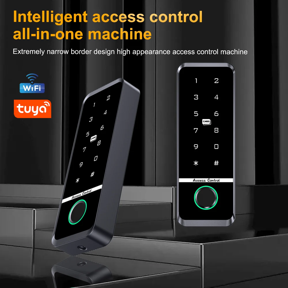 WiFi Tuya App Smart Fingerprint Door Lock IC Card Reader Access Controller Outdoor Keypad Waterproof Door Access Control System