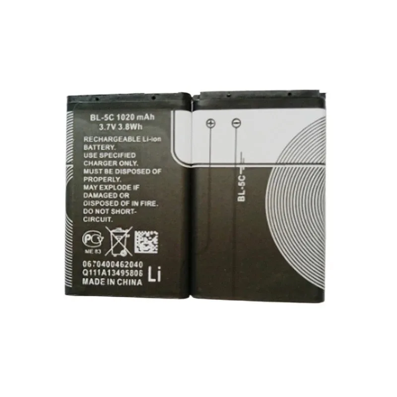 3.7 فولت 1020 مللي أمبير بطارية BL-5C BL5C BL 5C بطاريات قابلة للشحن لنوكيا 2112 2118 2255 2270 2280 2300 2600 2610 3125 3230 #2