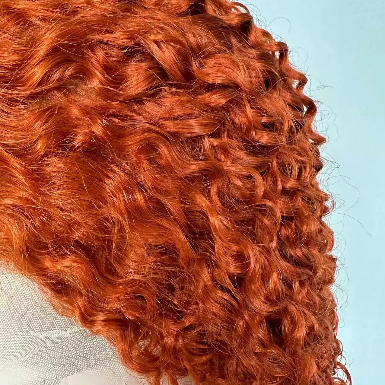 MDL Remy Human Hair 13x4 HD Lace Front Frontal Short Jerry Curly Curl Bob Wig for Women Pre Pulcked Ginger Orange 350# Glueless