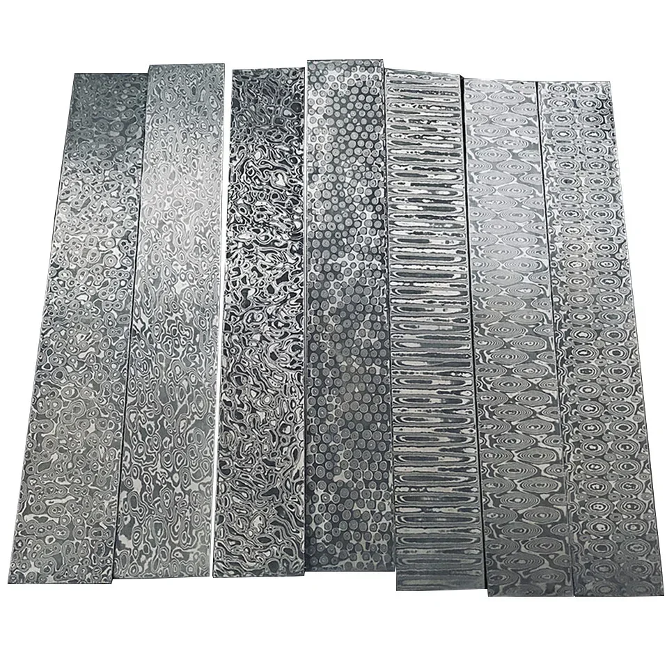 22x3x0.3CM Strip DIY Pattern Thousand Layer Steel VG10 Damascus Steel Forged Raw Material Knife Blank