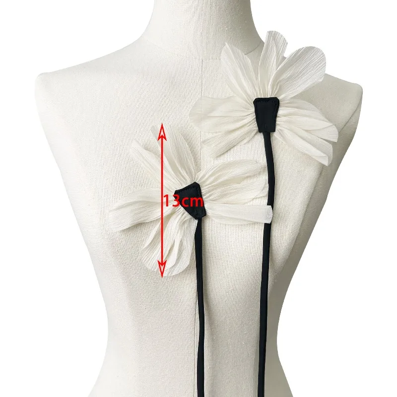 1-3 ชิ้น, ริบบิ้นตาข่ายลายดอกบัวสามมิติแบบใหม่ สำหรับตกแต่งเสื้อผ้า งาน DIY เข็มกลัดดอกไม้ติดหน้าอก