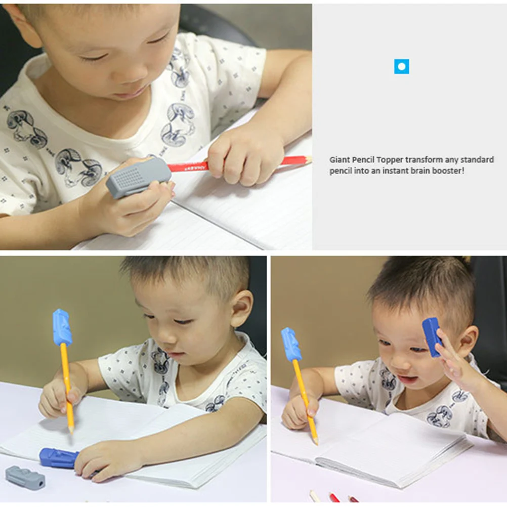 

2Pcs Face Shape Molar Toy Cartoon Fish Baby Molar Toy Silicone Teether Toy Creative Baby Molar Rod (Grey+ Royal Blue)