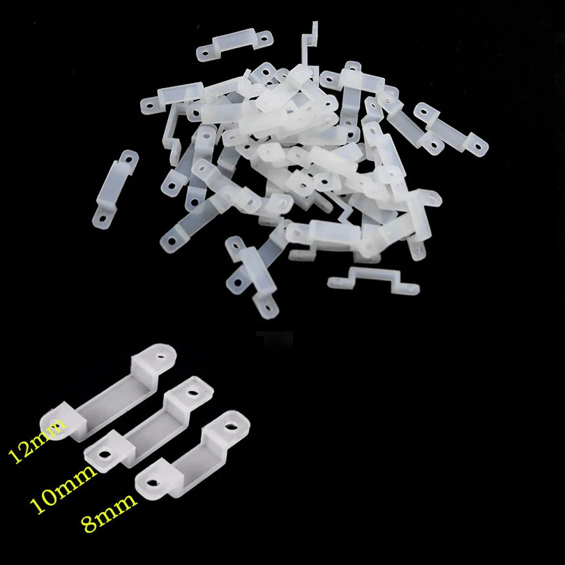 20pcs/lot 8mm 10mm 12mm Silicon Clip for Fixing IP67 IP68 Waterproof LED Strip light