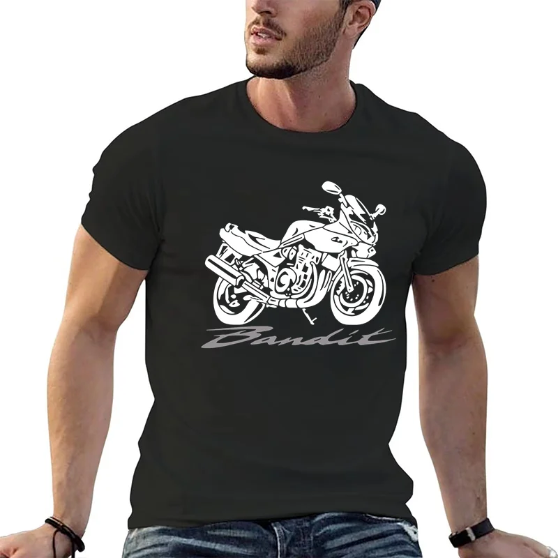 Vintage Cotton T-shirt Moto Suz Motorcycle Bandit 600 1200 S Design T Shirt Motor Bike Lovers Fitness Clothing Outfits Tops Tees