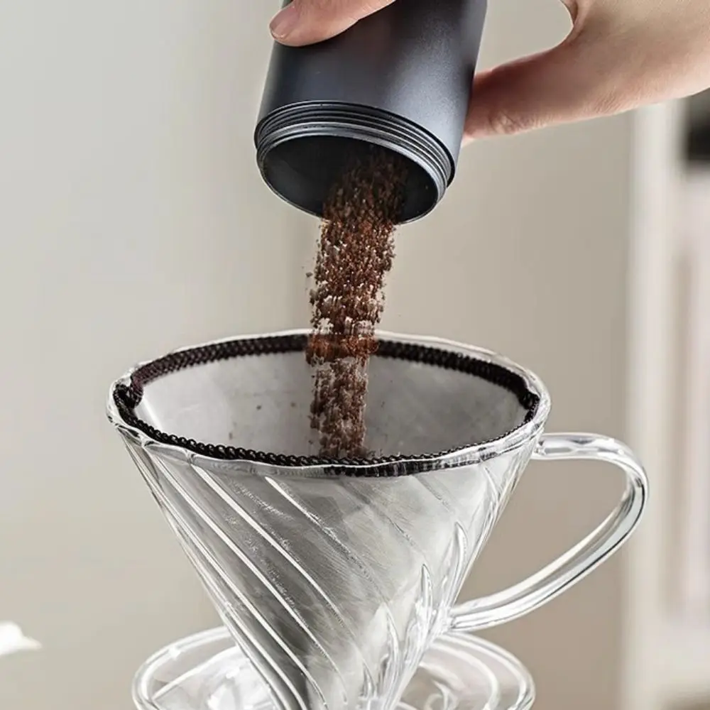 

Paperless Reusable Pour Over Coffee Filter Durable V Shaped Stainless Steel Cone Strainer Fine Mesh Coffee Drip Filter