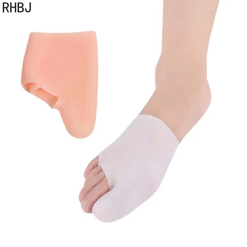 2pcs Big Toe Outward Flipping Divider Toe Separator Silicone Metatarsal Pads Cover Protection Sleeves for Blister Reduce Pain