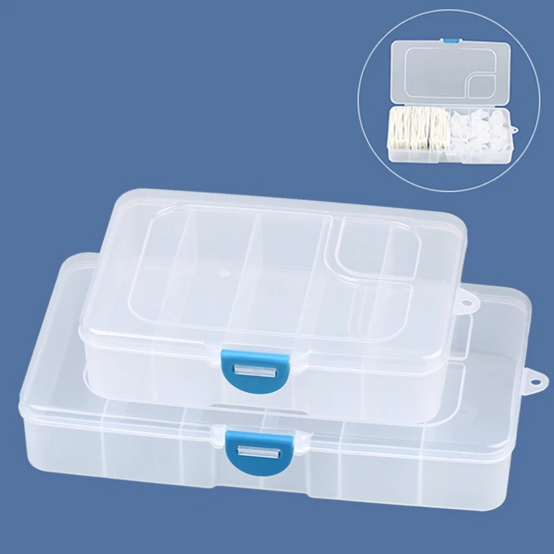 5/6 Grid Portable Embroidered Multi-grid Storage Box Plastic Sub-packaging Box Eyebrow Tools Beauty Cosmetic Storage Organizer