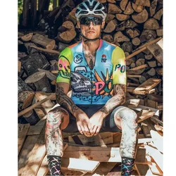 Slopline 2021 Cycling Mens Jersey Sets Suit Summer Racing Bike Clothing Kit Breathable Quick Dry Sportswear Set Maillot Ciclismo