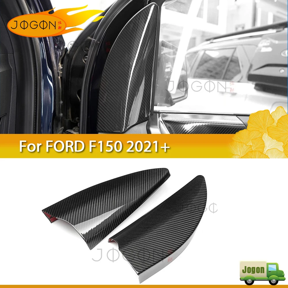 

2021-2025 For Ford F150 Raptor Real Carbon Fiber Car Interior Mirror Sail Garnish Cover Window Triangle Panel Trim Car-styling