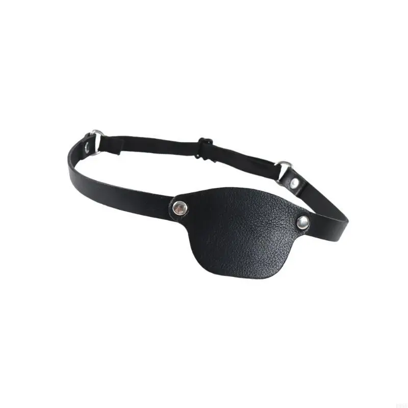 B95F Medieval Embossed Eye Patches Vintage Leather Eye Mask LARP Cosplay Accessories Pirate Eye Covers for Men Halloween