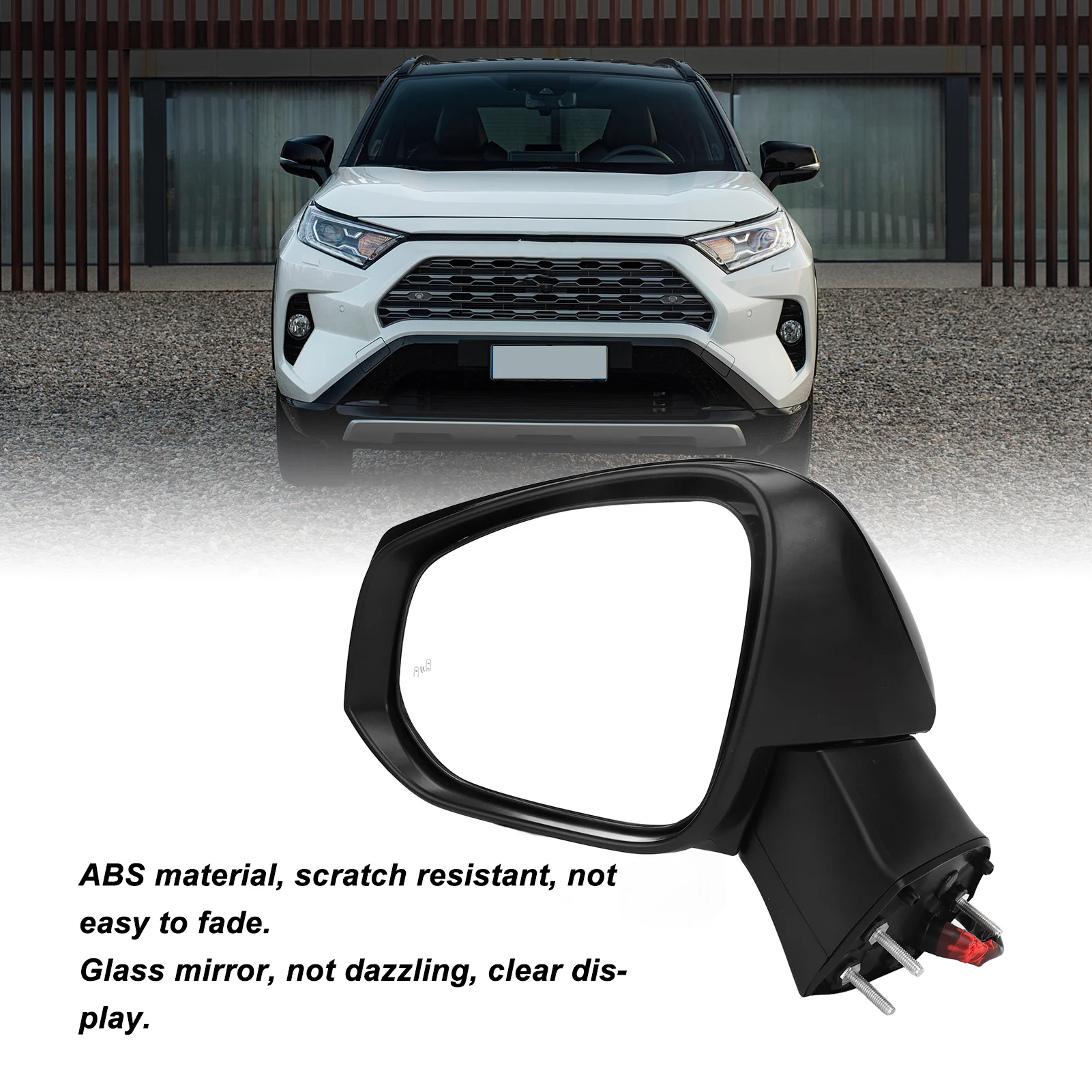 

Gloss Black Power Heated Side Mirror with Turn Signal BSM for Toyota RAV4 XA50 2019 2020 2021 2022