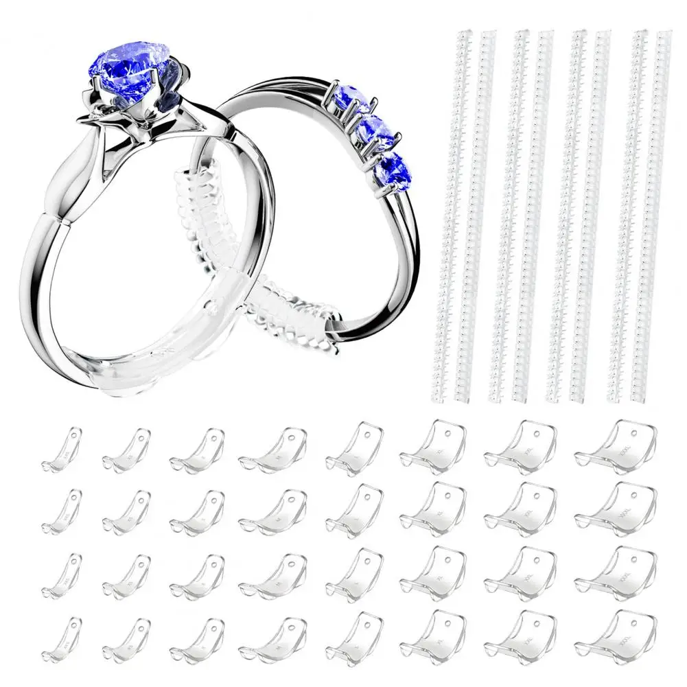 1 Set Ring Size Adjuster with Inner Spacer Clear Painless Flexible Reusable Universal Jewelry Fit Loose Finger Ring Spiral Reduc