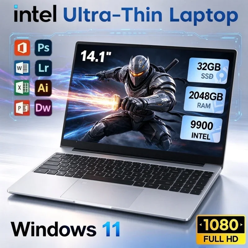 14.1 Inch Notebook Intel Core I9 9900 Windows 11 32GB RAM 2TB SSD Portable Laptop For Home Daily Computing And Gaming