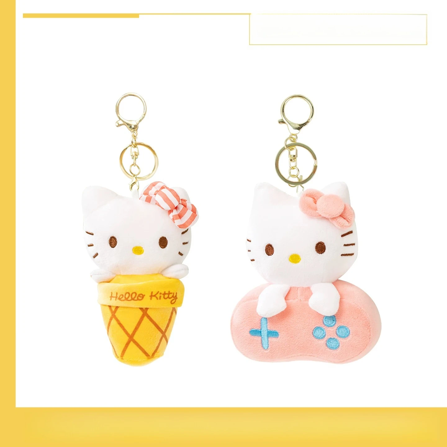

Genuine Sanrio Family Helloitty Doll Pendant Cute Doll Key Chain Plush Schoolbag Pendant Decoration Hanging ornaments