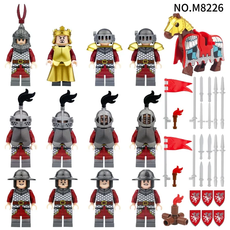 Spielzeug-Bausteine Mittelalterliche Ritter-Armee Militärisches Antikes Soldaten-Modellbausatz DIY-Geschenkset für Jugendliche und Erwachsene