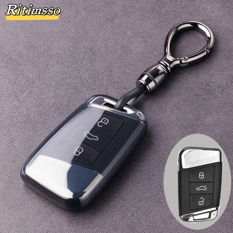 Новый прозрачный чехол для автомобильного ключа из ТПУ, сумка для VW Volkseagen Passat B8 Magotan для Skoda Superb A7 Kodiaq, брелок для сиденья
