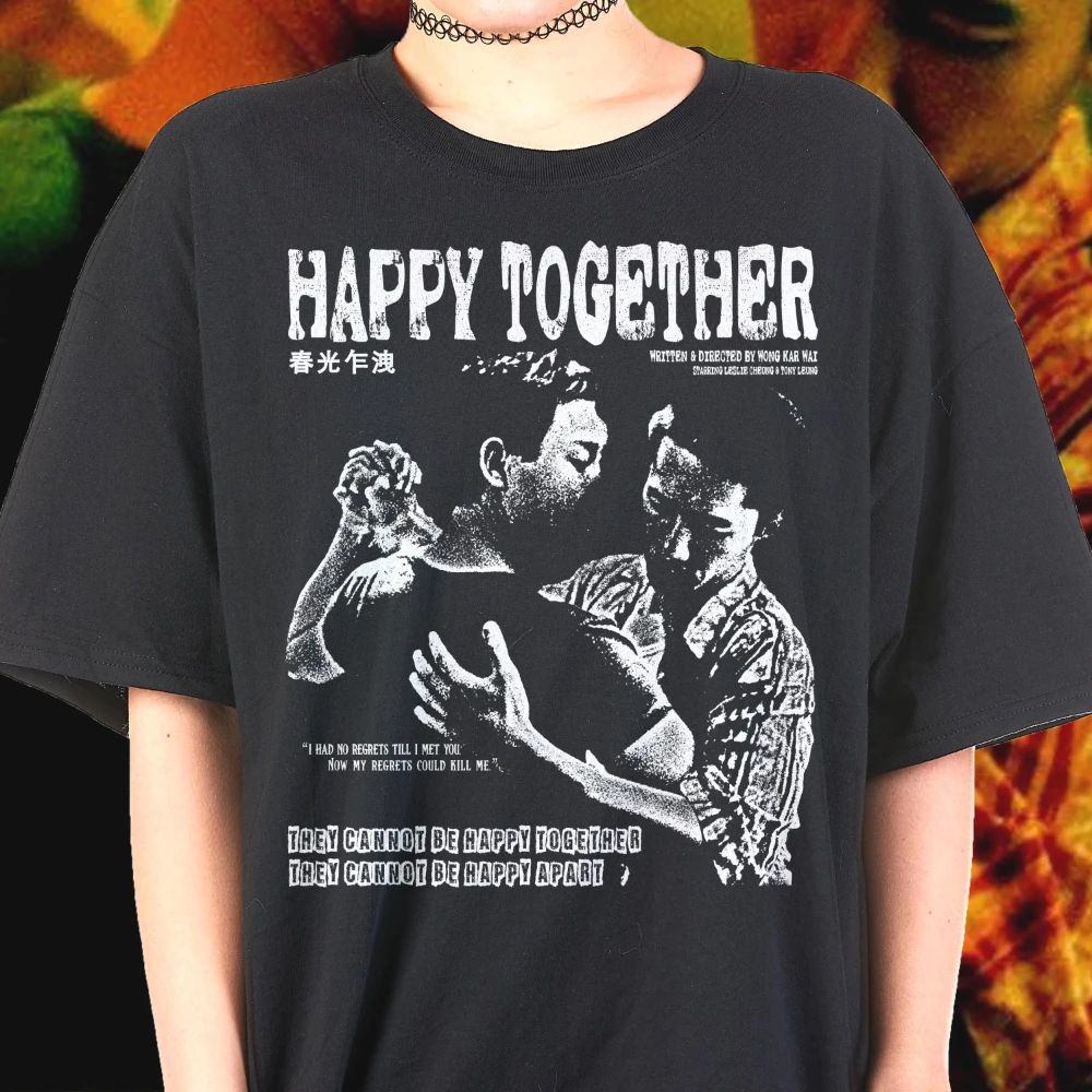 Happy Together Movie T-shirt Wong Kar Wai Film Tee Movie Graphic Tee Streetwear Tee Movie T-shirt Unisex T-shirts for Summer