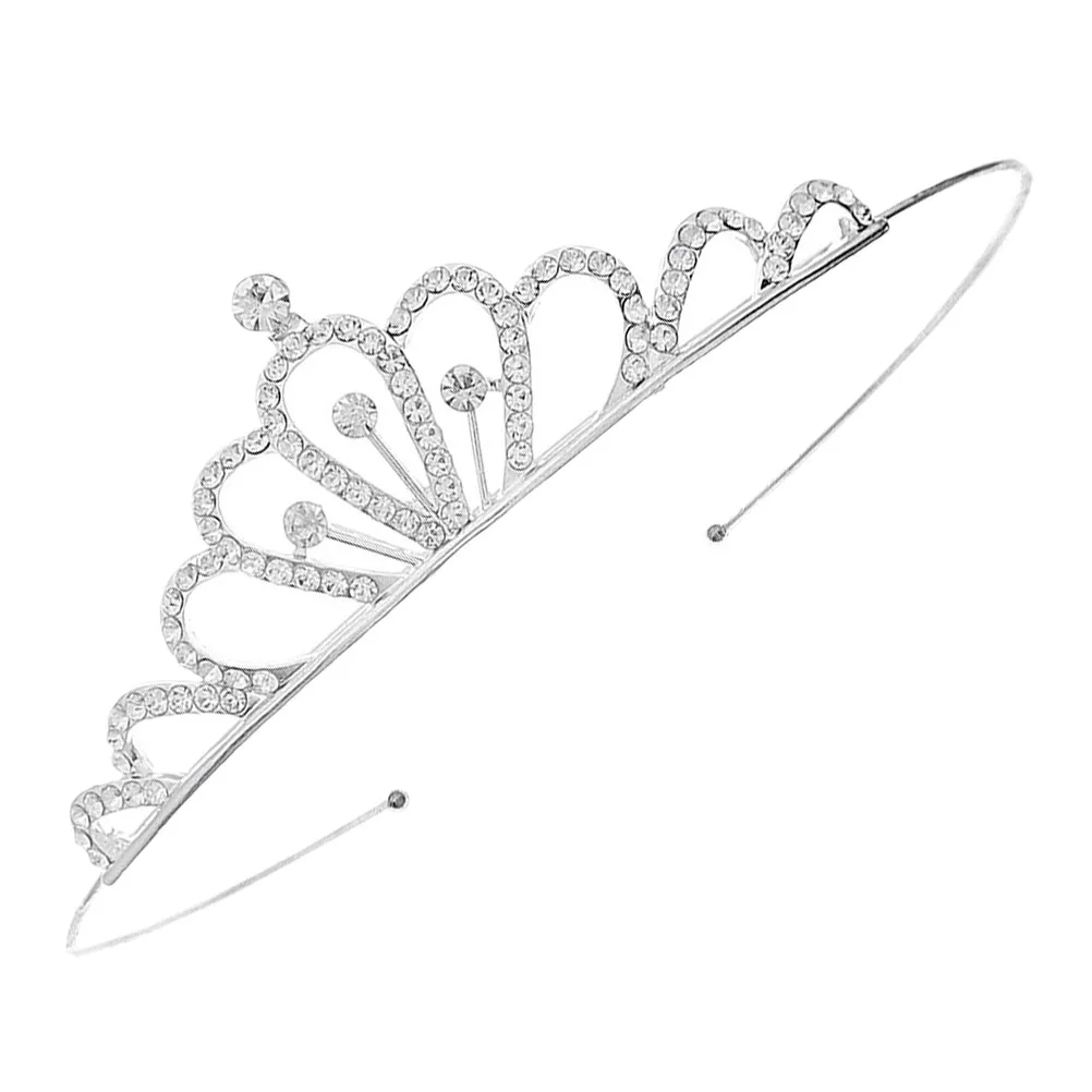

Rhinestone Crown Tiara Elegant Headdress H made Alloy Bridal Party Wedding Accessory Delicate Bridal Hairpiece