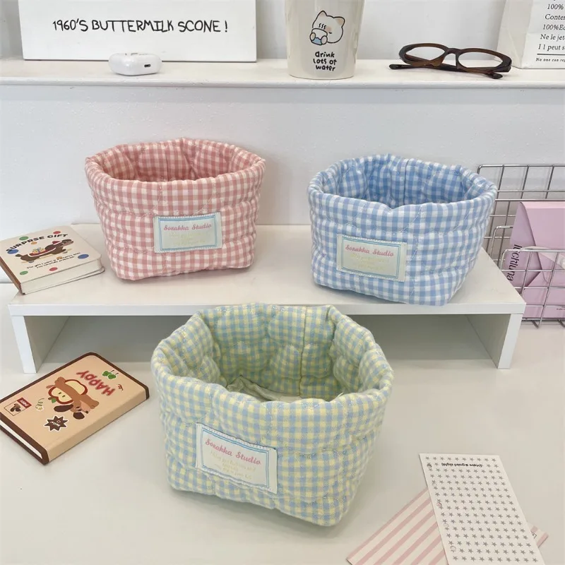 Small Grid Desk Organizer Basket Soft Touch for Makeup Office Supplies Home&Office Storage Best Hot Selling Multi-Functional Use