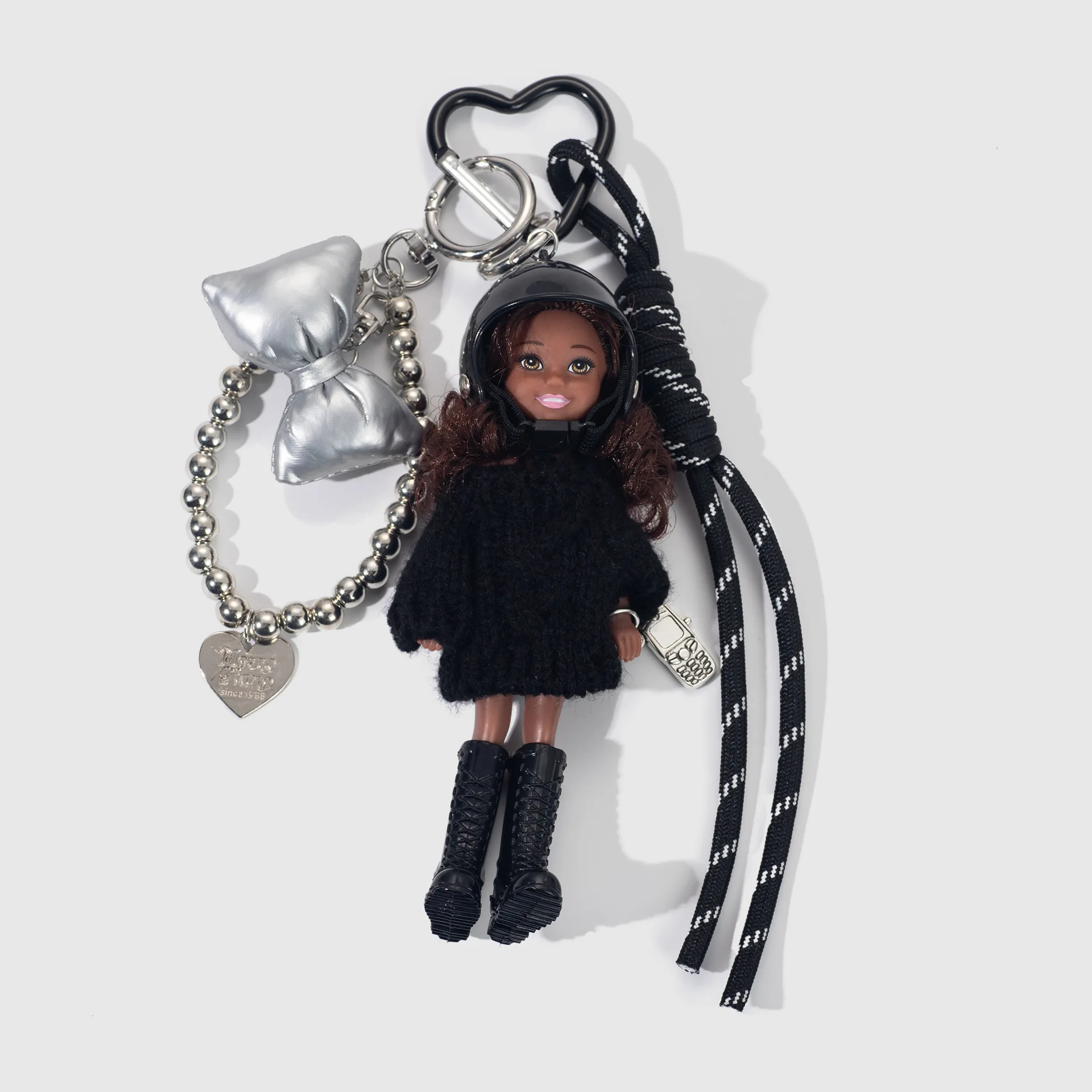 

Корейская версия, модный черный джемпер, кукла, кулон, африканская черная кожа, кукла, брелок, креативный декор для рюкзака, кулон, милый подарок