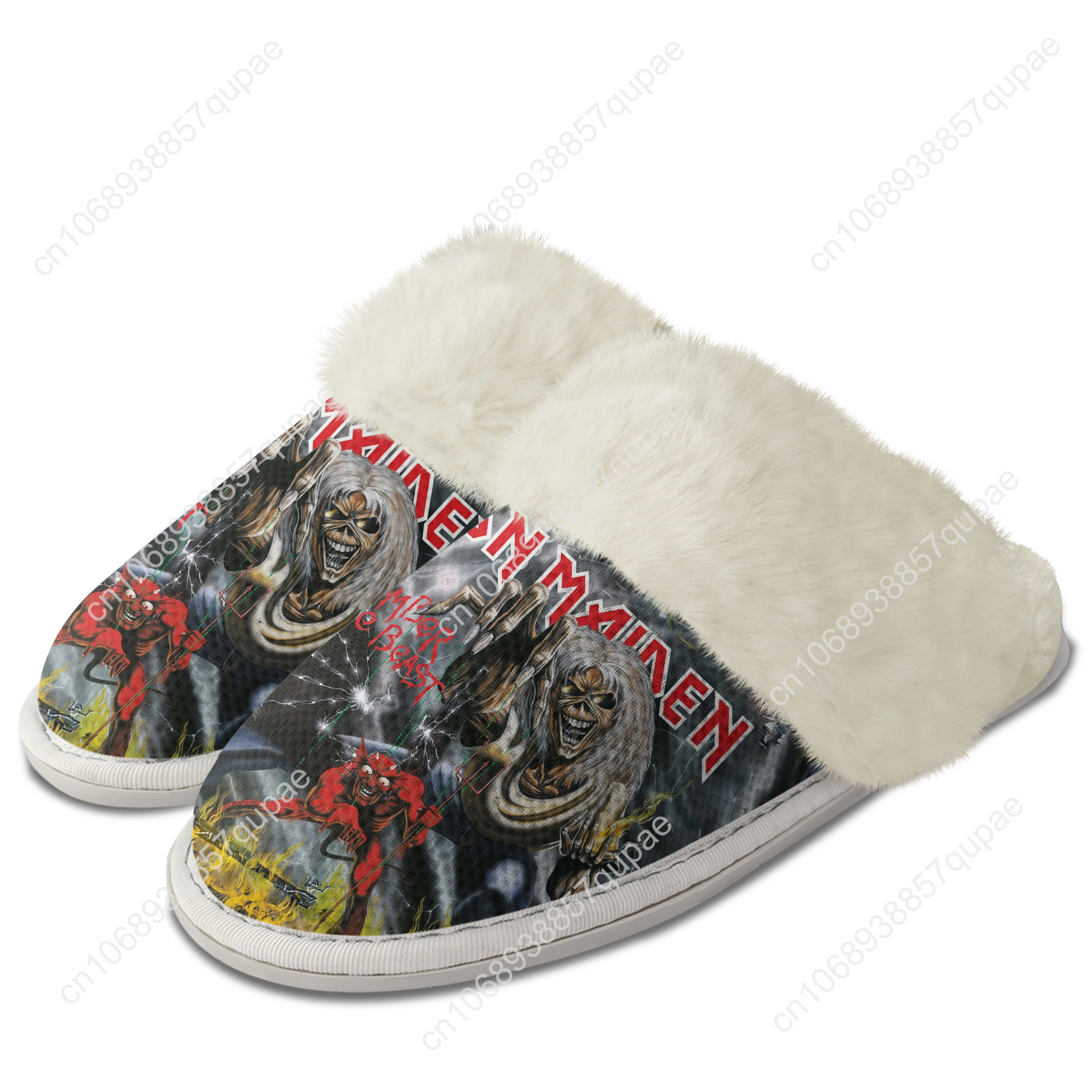 Maidens Heavy Metal Rock Band Plush Slippers Keep Warm Shoes Star Singer Music Men Women Home Cotton Bedroom Customized Slipper