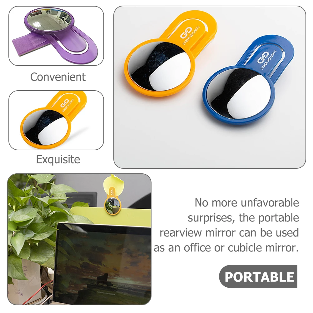

Computer Rear-View ABS Material Clip-On Rear-View Mirror Desktop Monitor Workbench Backseat Environment