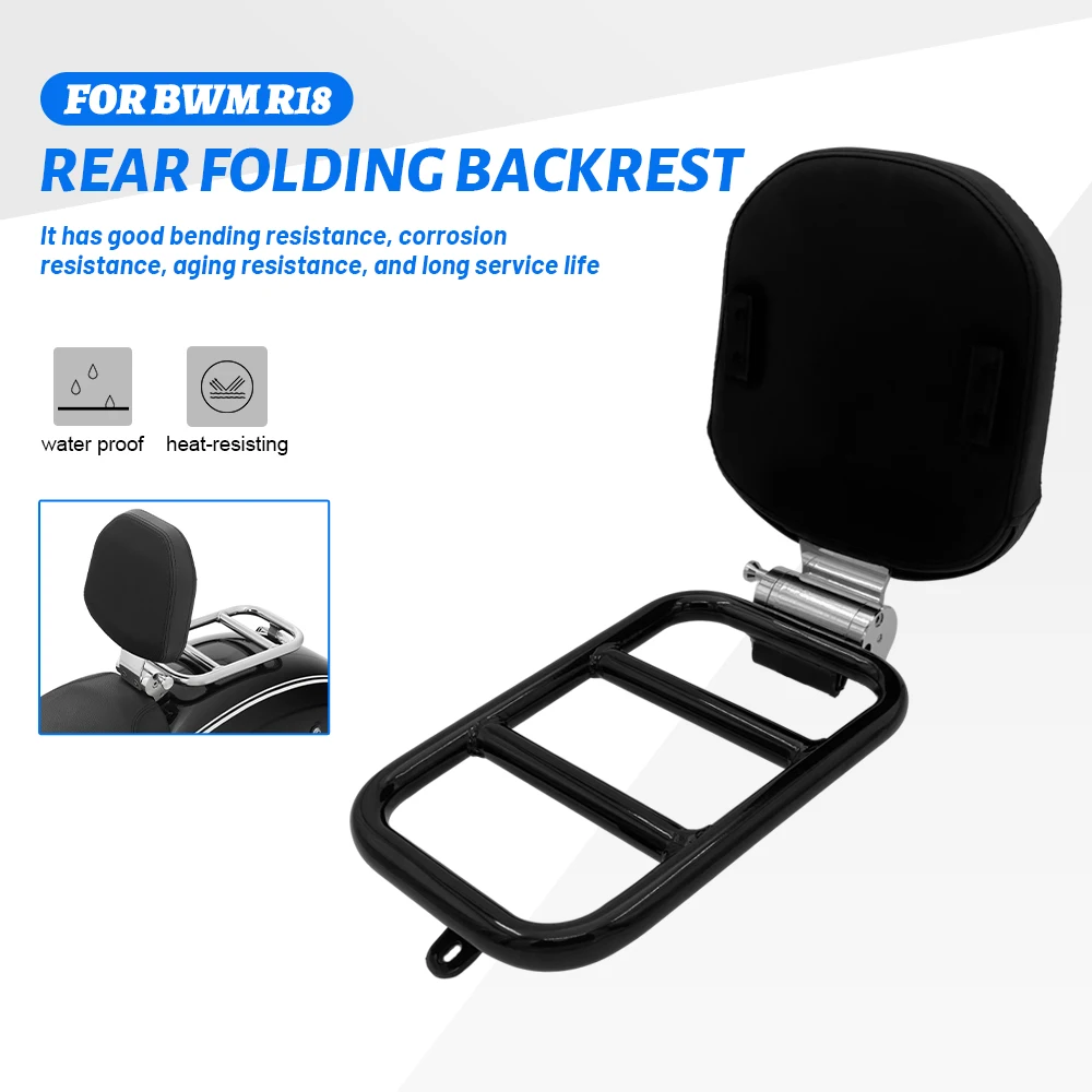 Rear Rider Foldable Backrest For BMW R 18 R18 Classic 2020-2023 R18 Classic Motorcycle Pillion Luggage Rack Pad passenger backre