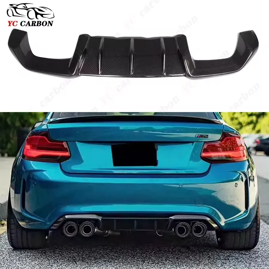 For BMW M2 F87 M2C 2014-2021 MP Style Carbon Fiber Car Rear Lip Diffuser Back Bumper Spoiler Separator Body Kit