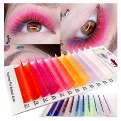 Colorful Ombre Colored Eyelash Extension Individual Lashes Faux Mink Mix Color Volume Lash Purple Blue Pink White Gradient Cilio