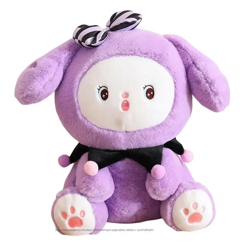 25-60cm Fluffy Magic Rabbit Sitting Doll Plush Toy Fantastic Long Plush Dressed Cosplay Female Bunny Lop Huggable Plushie Gift