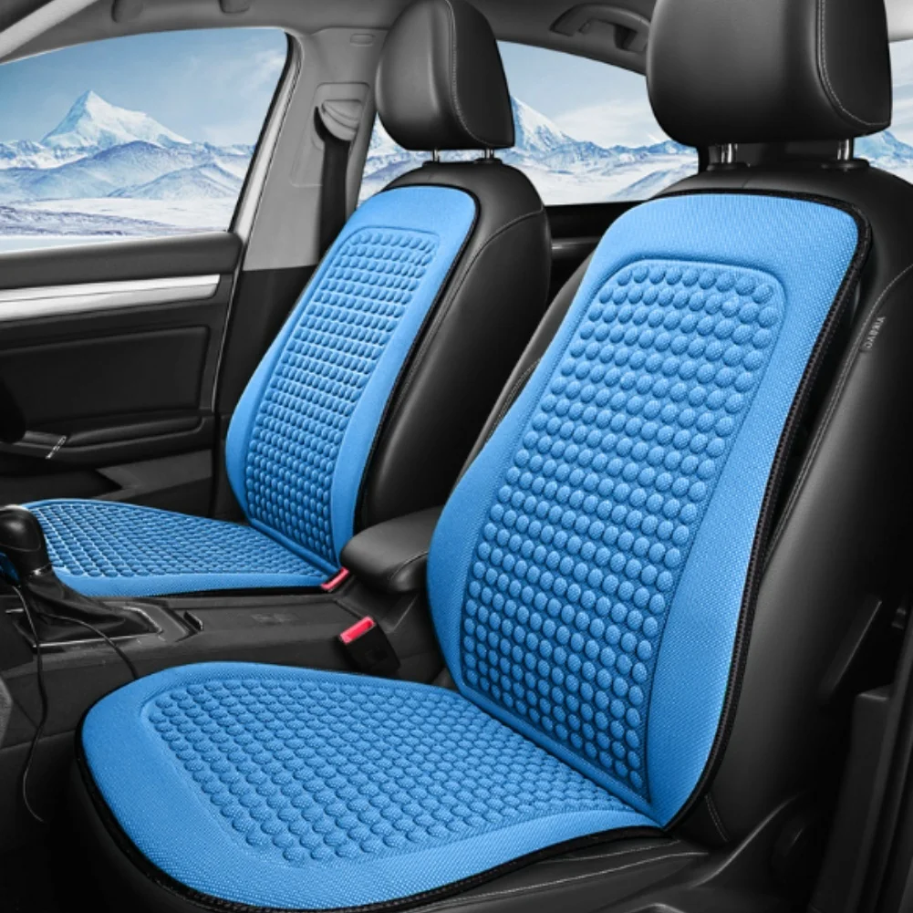 Silk Fabric Cooling Car Seat Cover with Breathable Mesh to Reduce Heat Buildup and Maintain Freshness in Vehicles