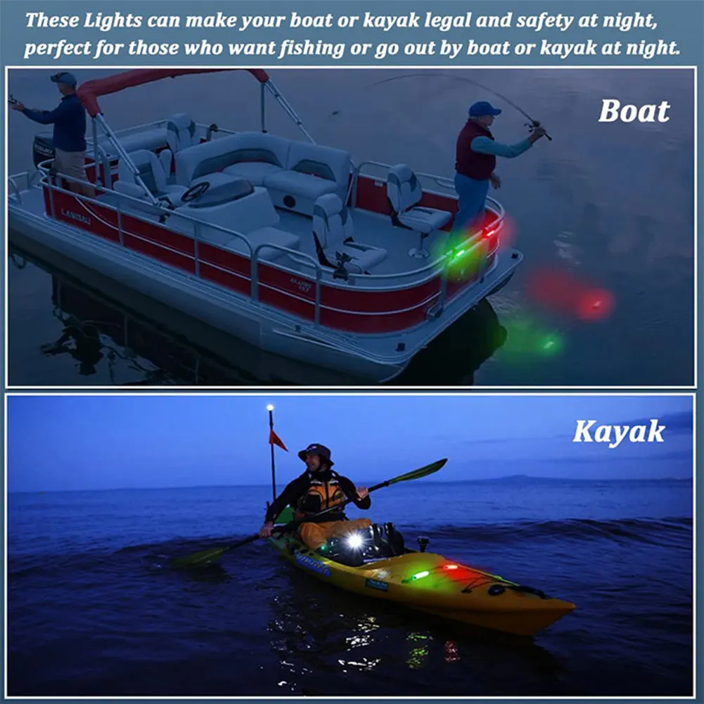 4/6PCS LED Boat Navigation Light Marine Yacht Warning Light USB Charging Marine Yacht Warning Light for Yacht Kayak Sailboat