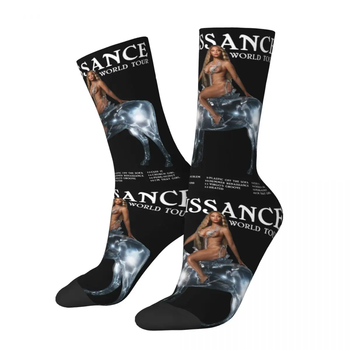 New Male Men Socks Casual Renaissance Tour Beyonce Sock Graphic Women's Socks Spring Summer Autumn Winter