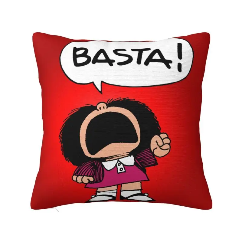 Custom Humor Mafaldas Quino Comic Cartoon Manga Pillow Covers Modern Cushion Cover Square Pillowcase