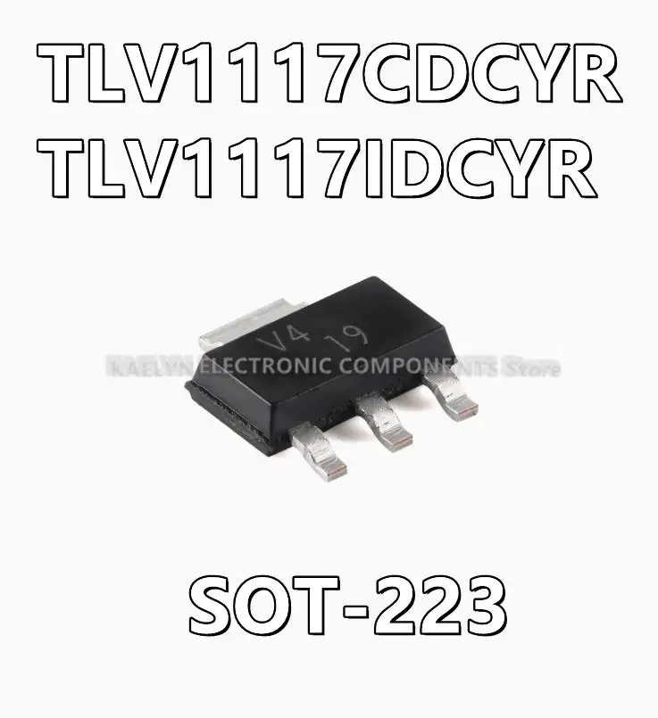 20Pcs/lot TLV1117CDCYR TLV1117C  TLV1117IDCYR TLV1117 Linear Voltage Regulator IC Positive Adjustable 1 Output 800mA SOT-223-4