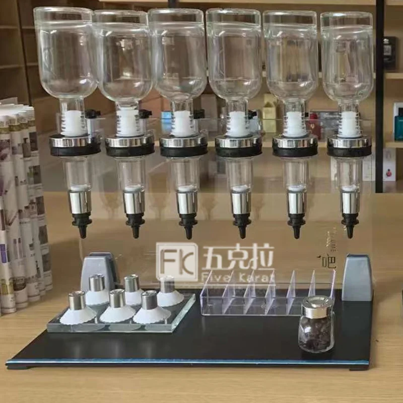 Mini Counter for Bulk Perfume Sales Premium Bulk Perfume Bar Display Stand with 6-Pump Dispenser