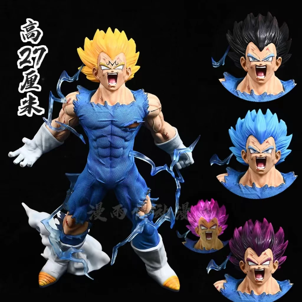 27cm Anime Dragon Ball Z Figure Majin Vegeta Action Figures Model Dolls Self-Destruct Pvc Gk Statue Collection Children Toy Gift