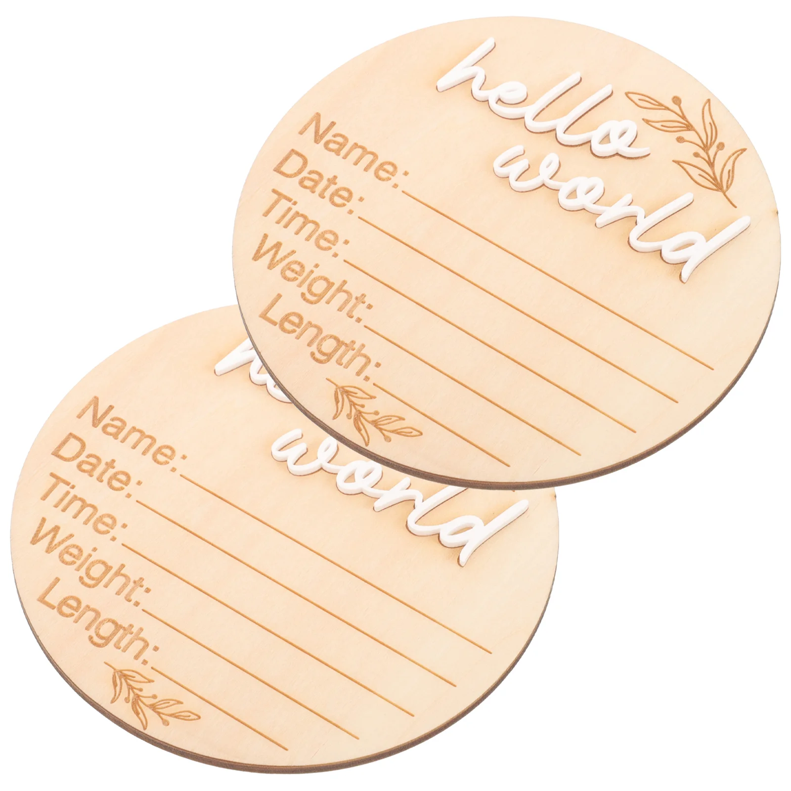 2 Pcs Bulletin Boards Newborn Commemorative Plaque Sign Baby Birth Announcement Gift Nursery