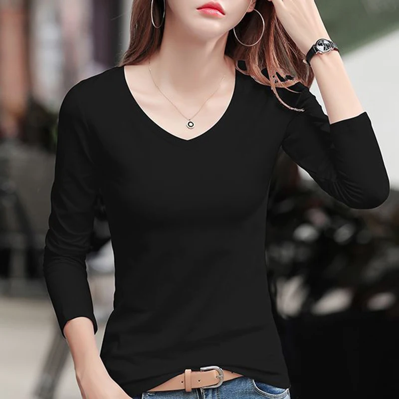 O Neck Long Sleeve Winter Bottoming Tops Black Casual Solid Basic Velvet Heating Fiber Thermal T-Shirts Women Clothing Simple