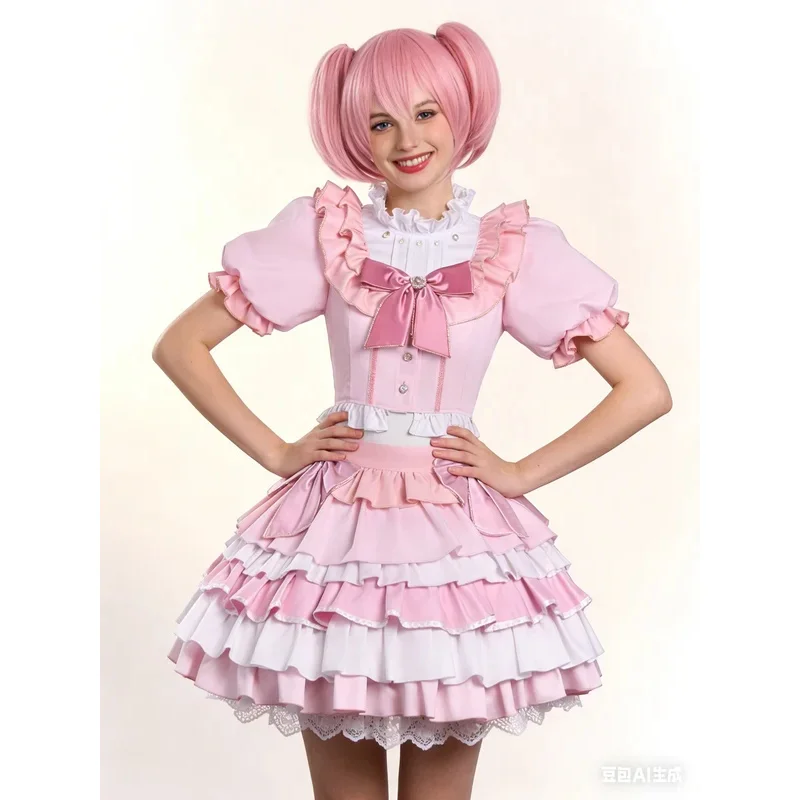 

Puella Magi Madoka Magica Magia Day Tomoe Mami Akemi Homura Kyoko Sakura Miki Sayaka Cute Halloween Role Play Costume and Wig ,[
