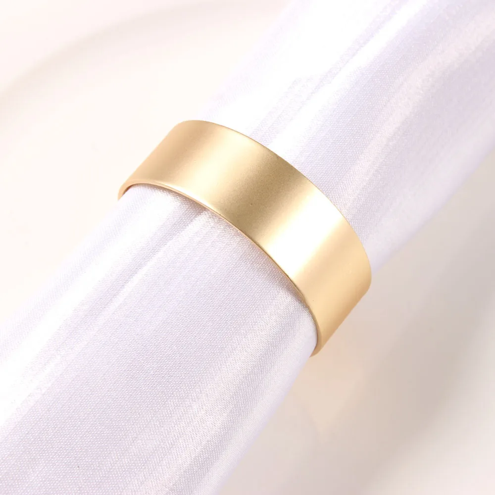 

10pc Glossy simple single circle dumb gold napkin buckle dumb silver napkin ring metal napkin buckle