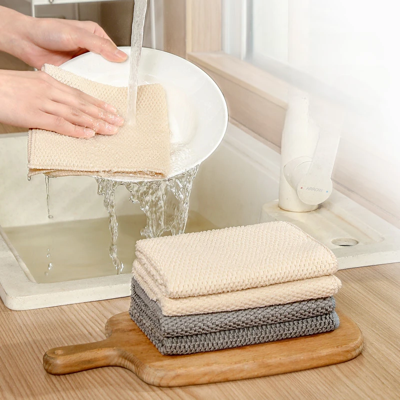 Kitchen Dish Towels Elegant Microfiber Cleaning Cloth Set with Corn Kernel Style Perfect for Household Cleaning Dishwashing