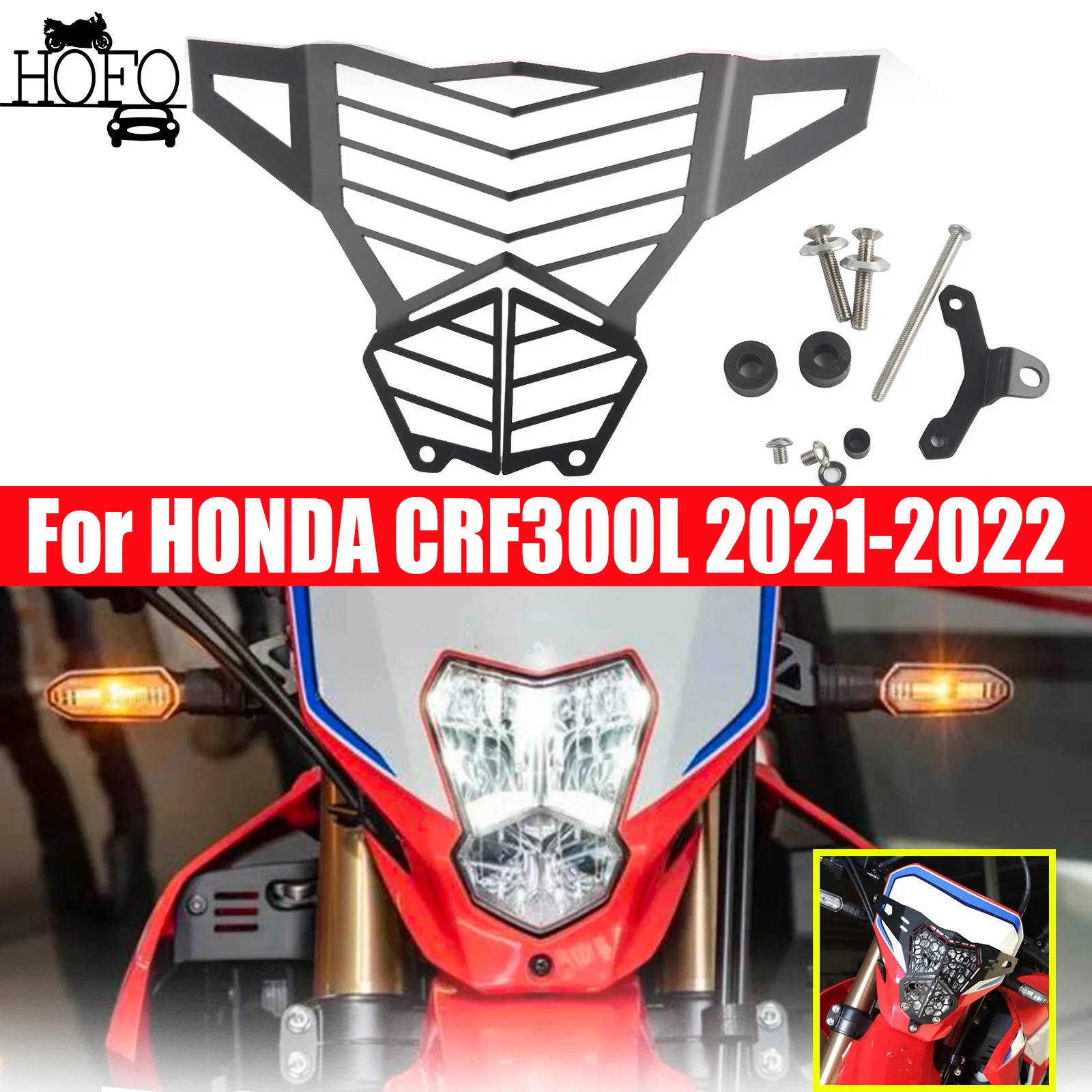 

For HONDA CRF300L 2021-2022 Motorcycle Headlight Guard Grille Protector Cove