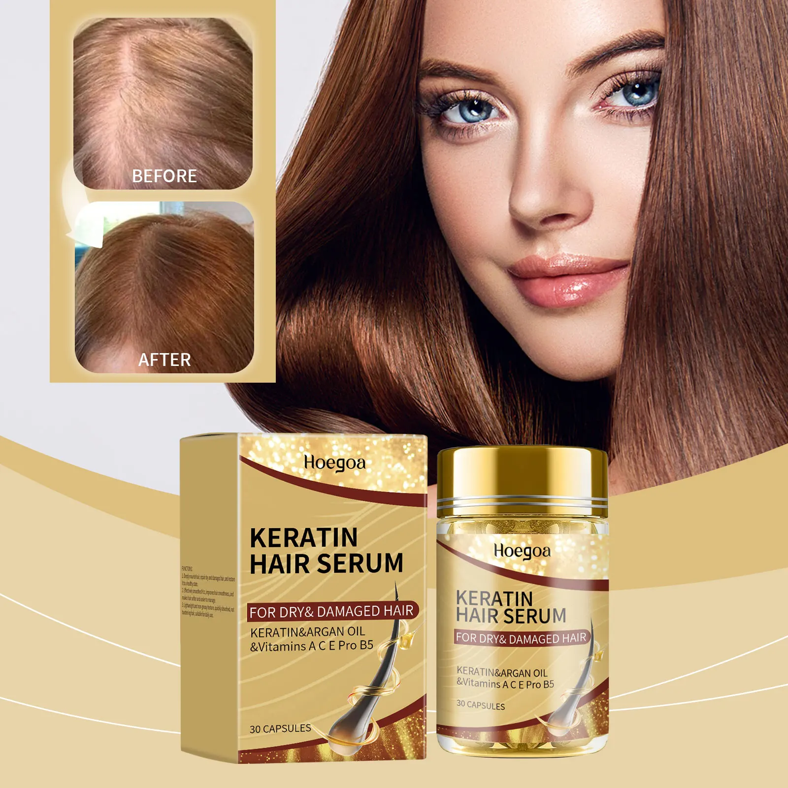 Argan Oil Smooth Hair Care Capsules Repair Damaged Hair Tender Moist Furcation Improve Dry Rough Hair Care Essence